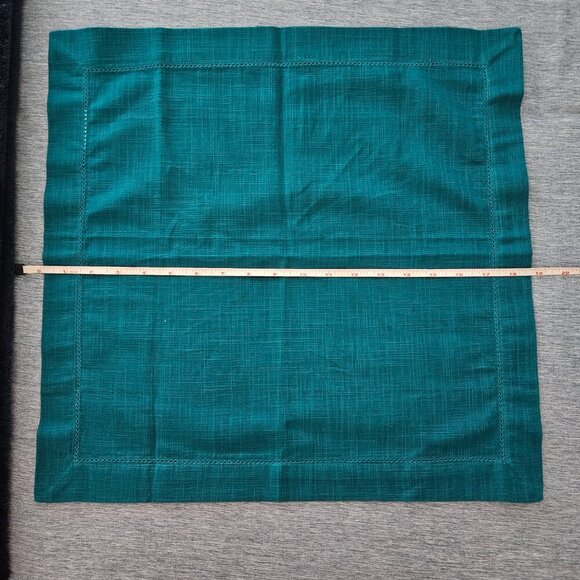 Teal Cotton Hemstitch Napkins - Set of 6 - Picture 3 of 5